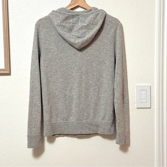 J Crew Men’s 100% Cashmere Full Zip Hoodie Sweater in Heather Gray (size S) - Picture 2 of 7